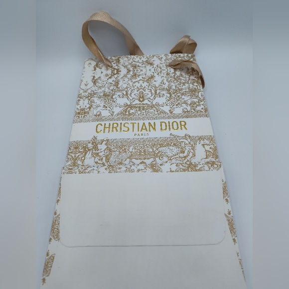 Christian Dior Gold Toile de Jouy Gift Bag Holiday Luxury Boutique Packaging - Picture 2 of 4